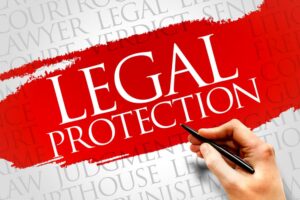 Word cloud concept background representing legal protection and insurance coverage, highlighting terms and conditions of the policy.